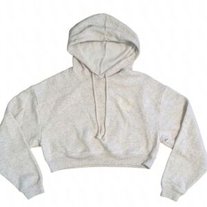 Victoria's Secret PINK Cropped Hoodie Pullover Womens XS Beige Logo